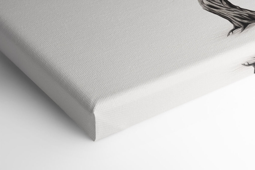 Black and white drawing of a tree