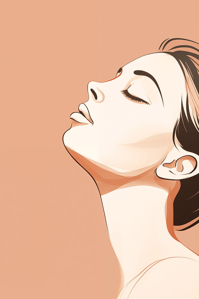 Serene expression in soft tones