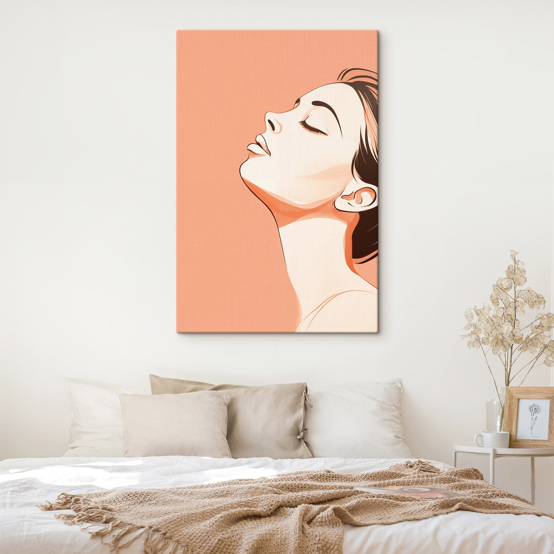 Serene expression in soft tones