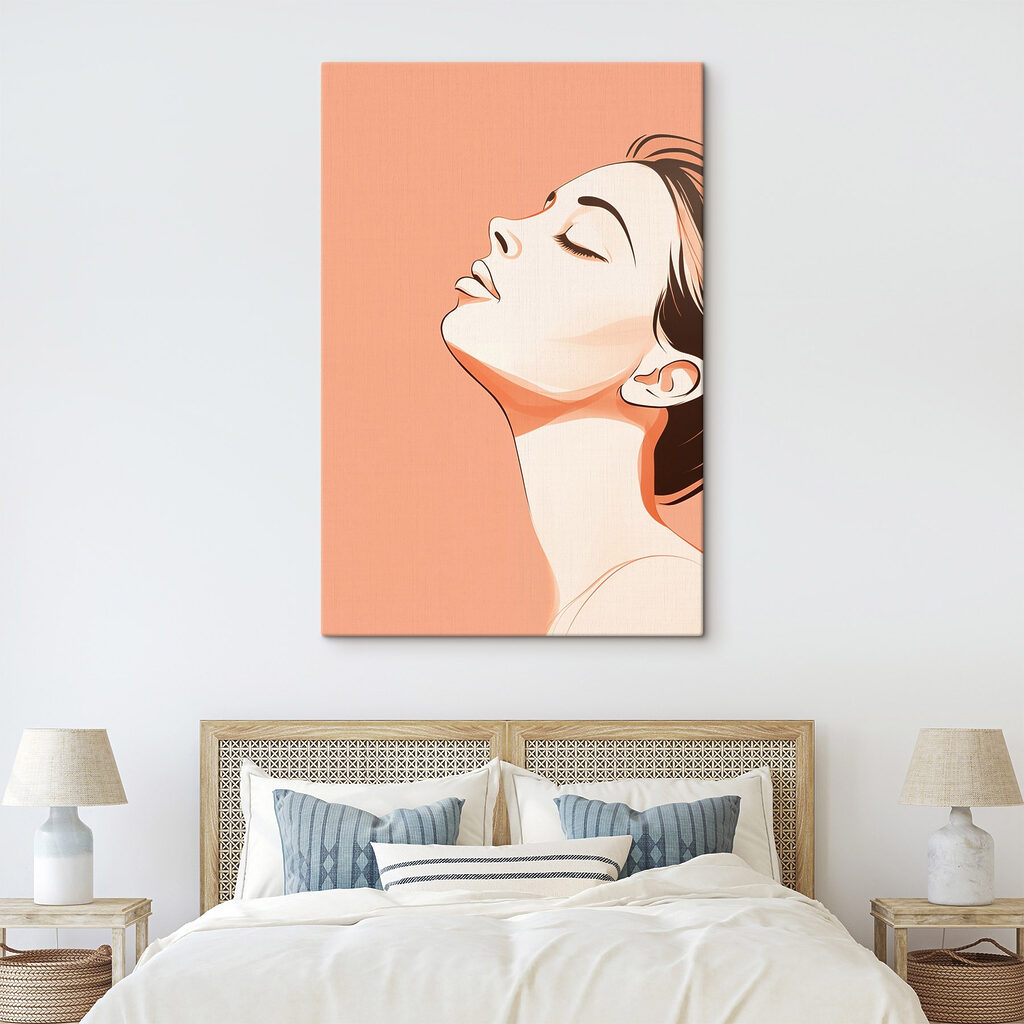 Serene expression in soft tones