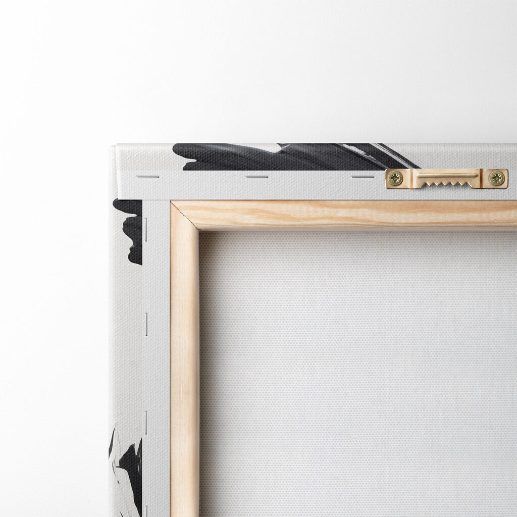 Black brushstroke on a white background