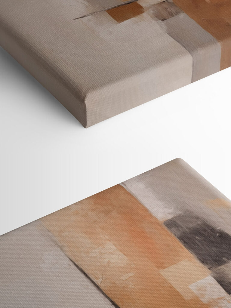 Painting of a white and brown wall