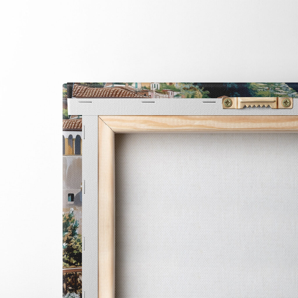 Balcony overlooking a beach and a town