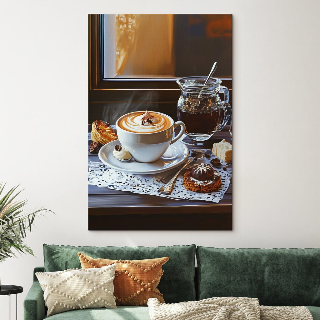 Cup of coffee and a pitcher of tea Cup of coffee and a pitcher of tea