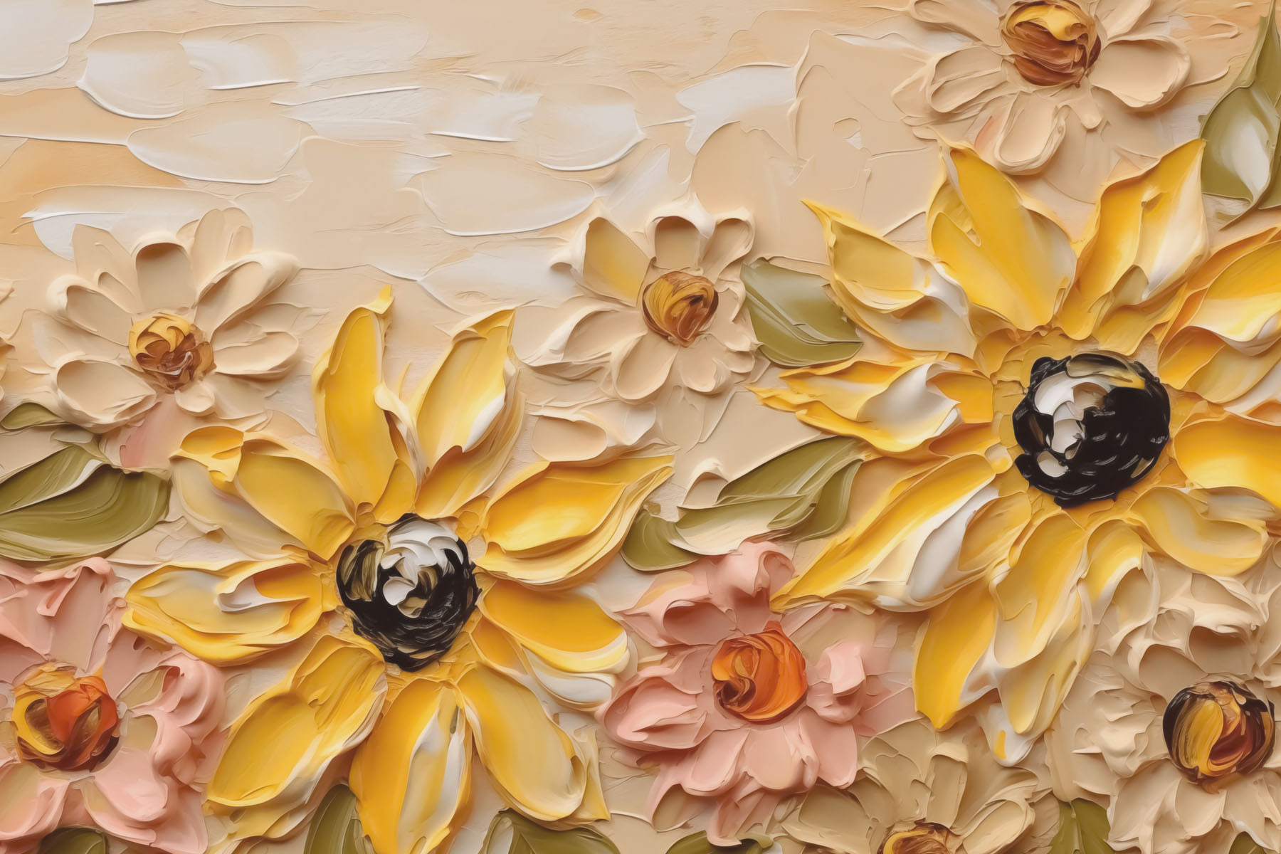 Painting of flowers on a wall