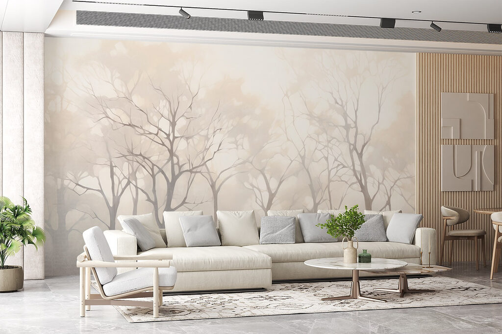 Group of trees in fog