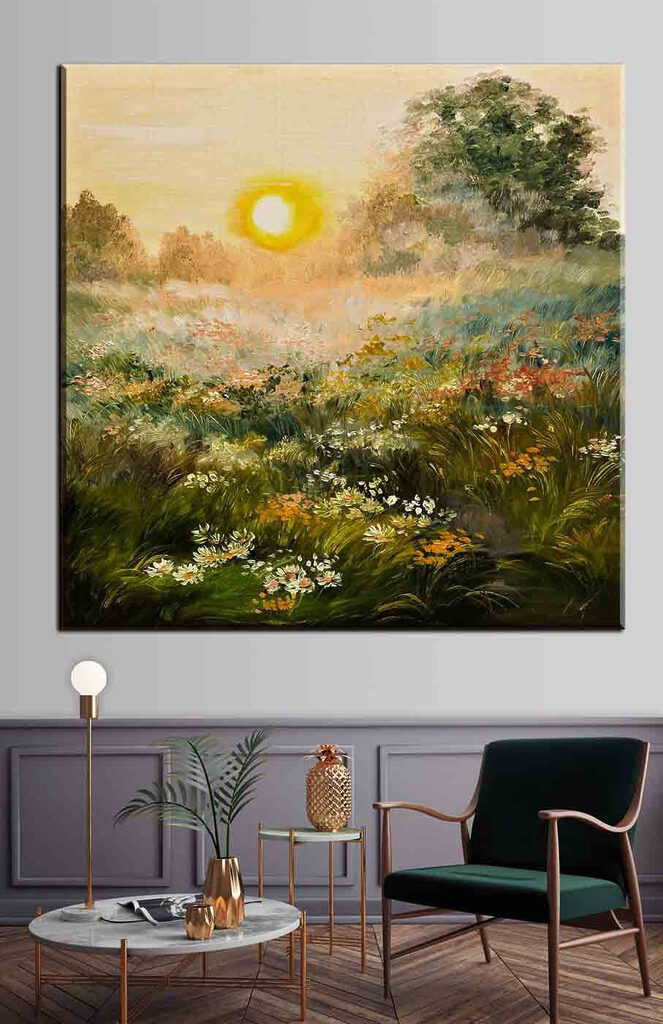 Painting of a field of flowers