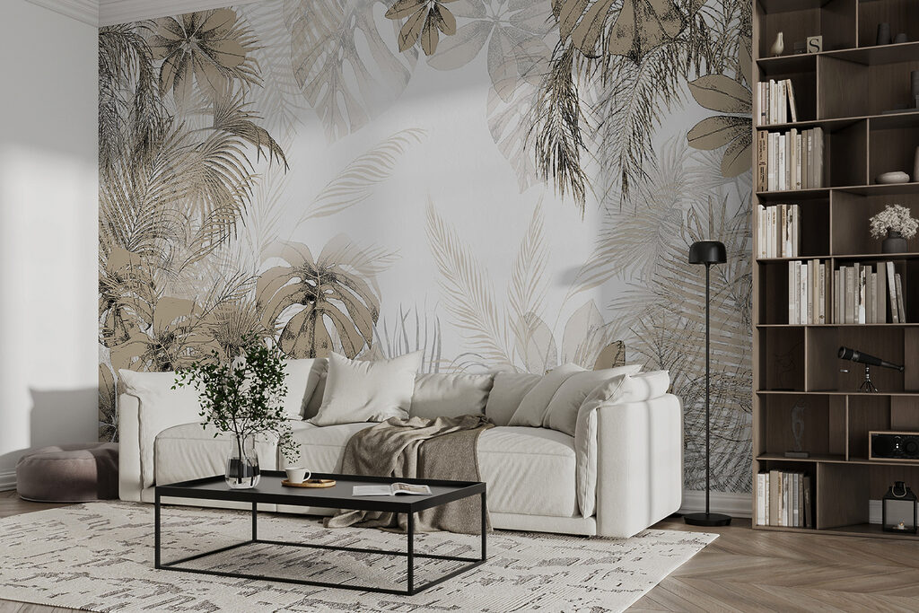 Tropical leaves in soft neutral tones Tropical leaves in soft neutral tones