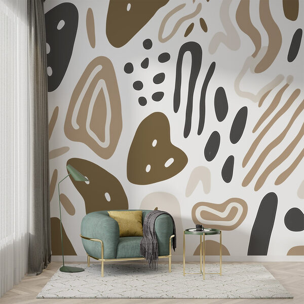 Wall murals Pattern of brown and black spots Wall murals Pattern of brown and black spots