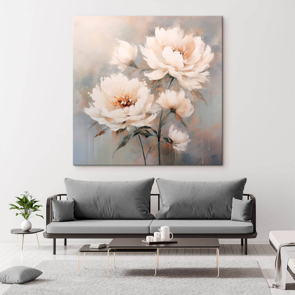 Painting of white flowers