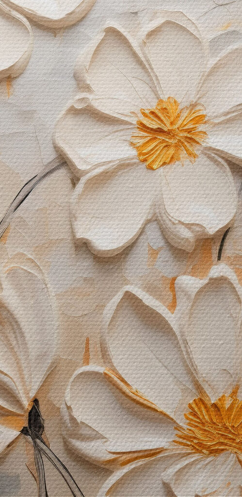 Painting of white flowers