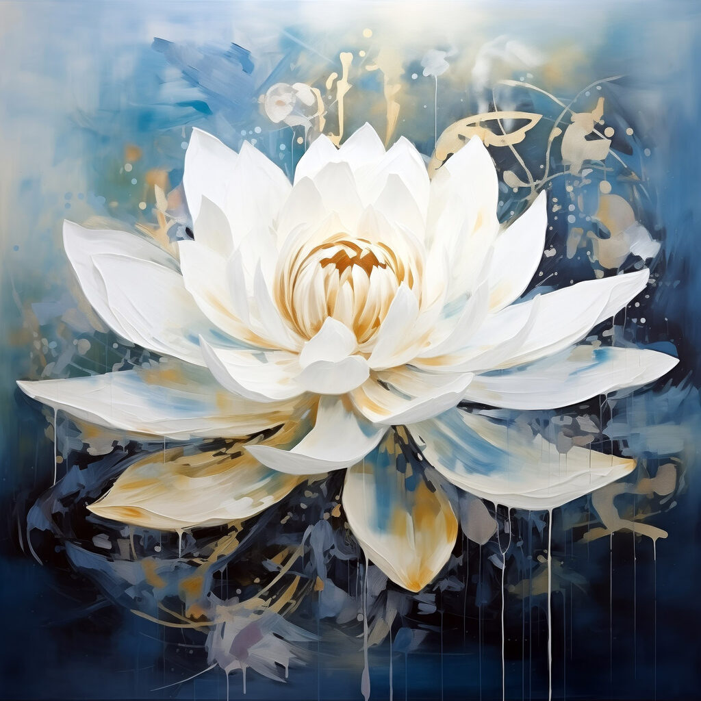 Painting of a white flower