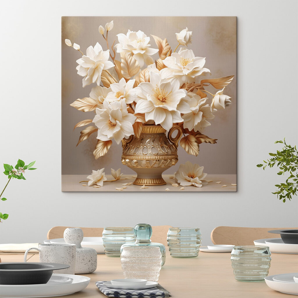 Vase with white flowers