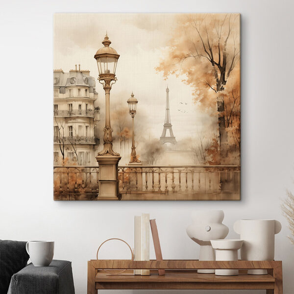 Pouliční lampa a stromy s věží v pozadí Pouliční lampa a stromy s věží v pozadí