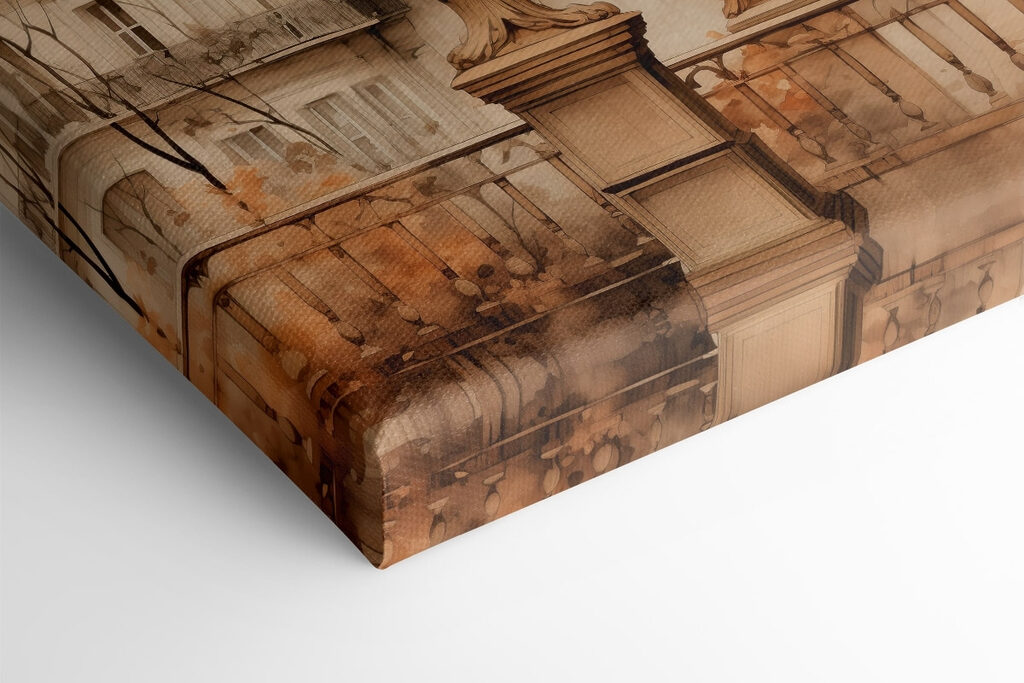 Street lamp and trees with a tower in the background