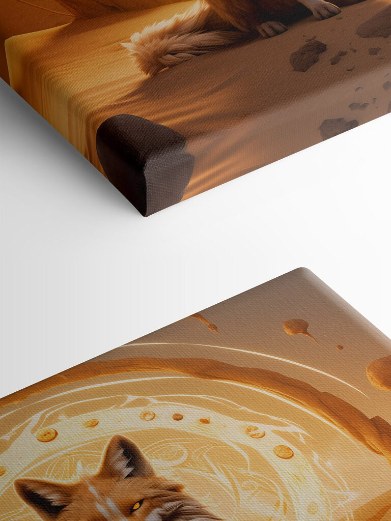 Fox sitting in a desert