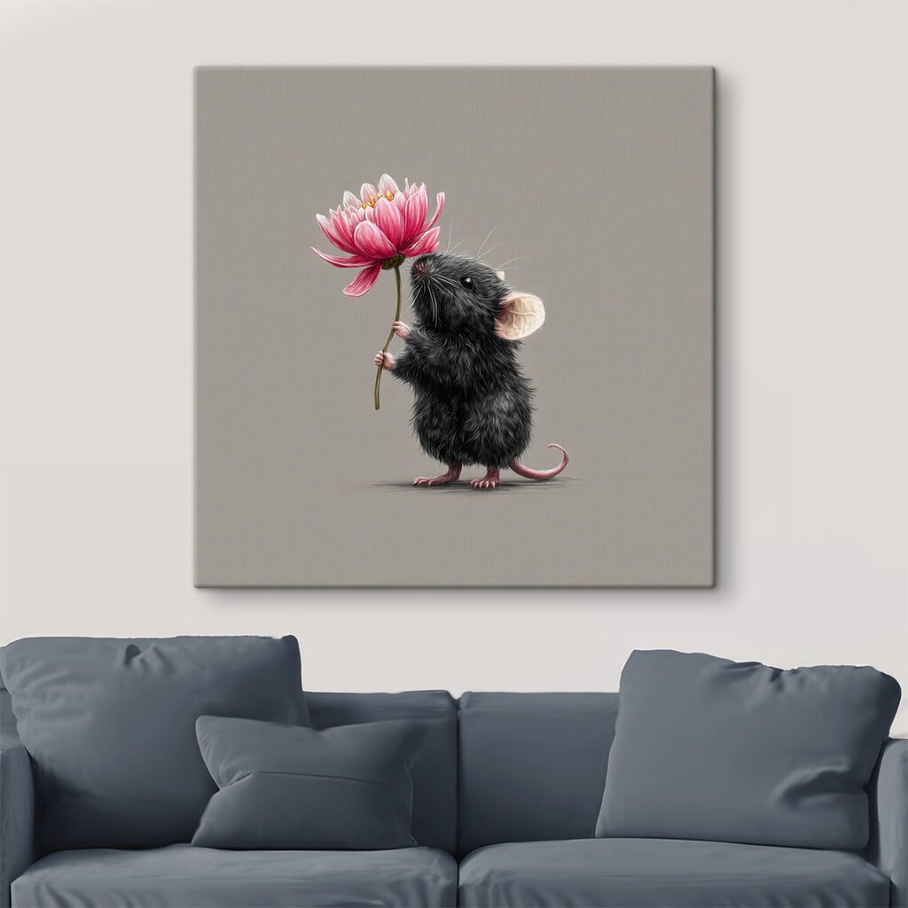 Mouse holding a flower