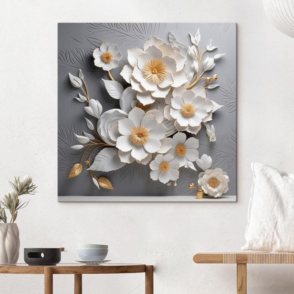 Delicate blooms on textured background