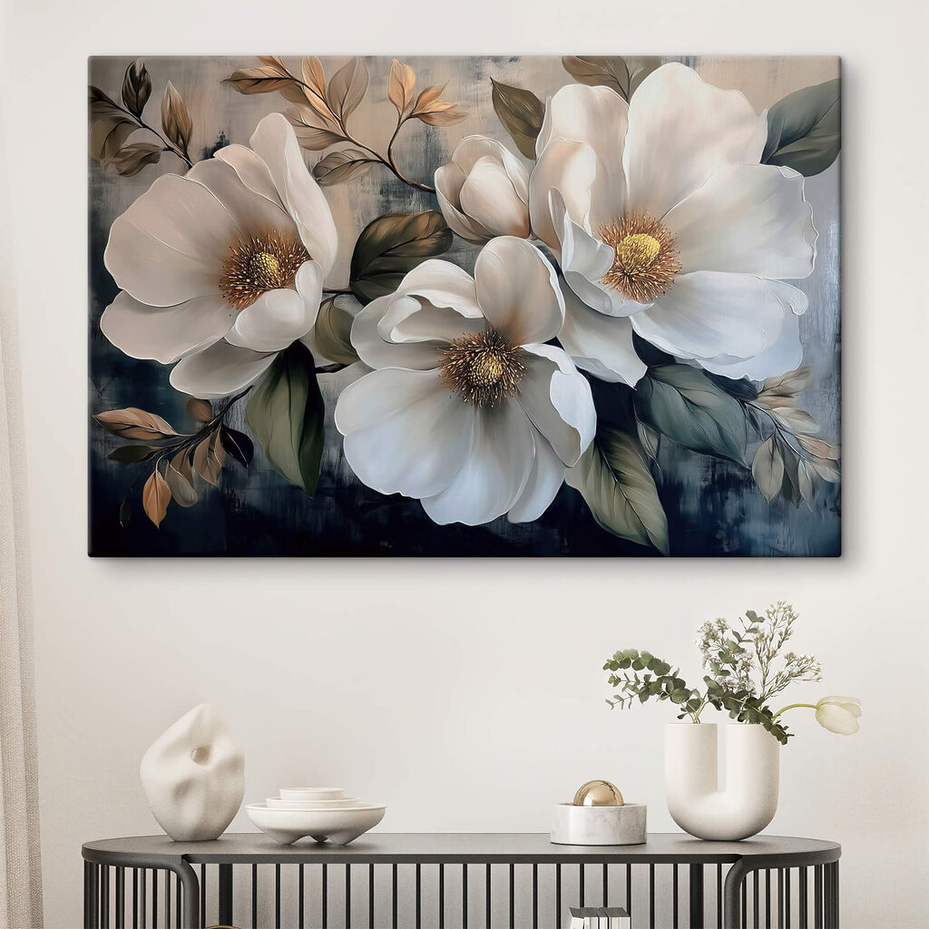 Painting of white flowers