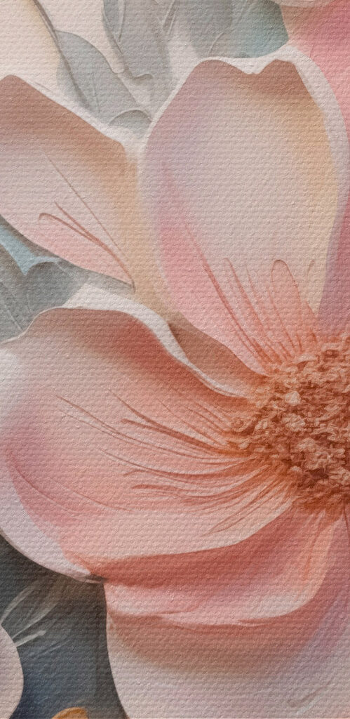 Painting of flowers and leaves