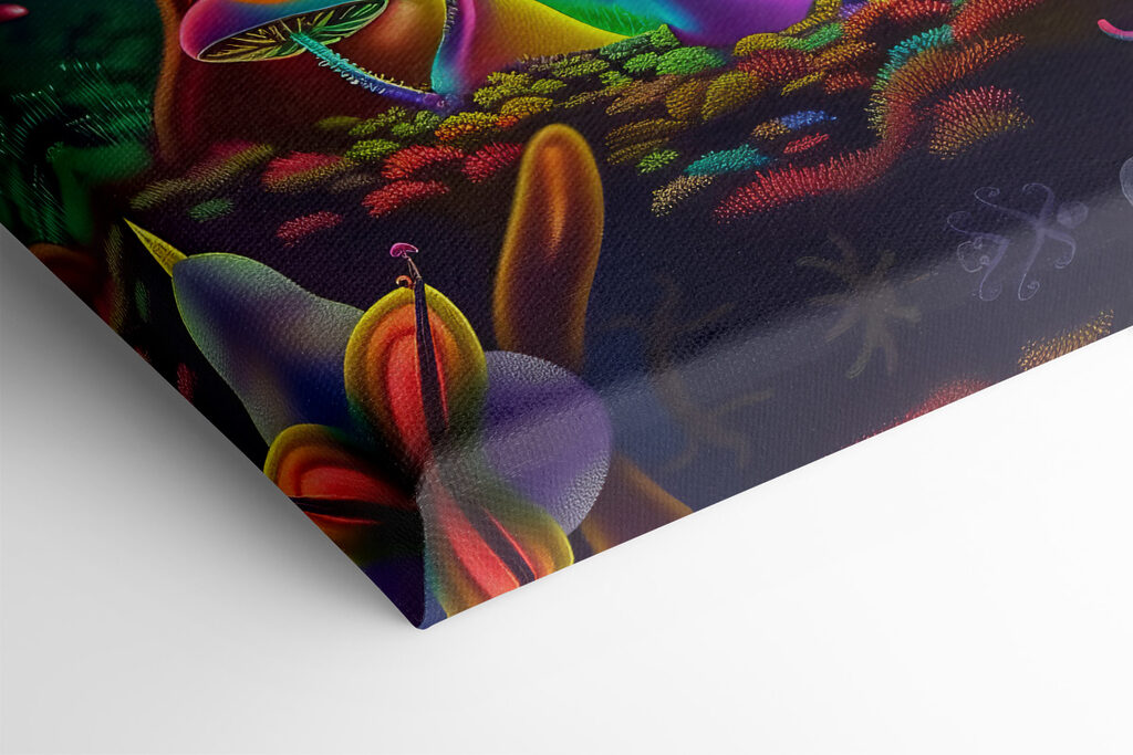 A colorful mushrooms in a forest