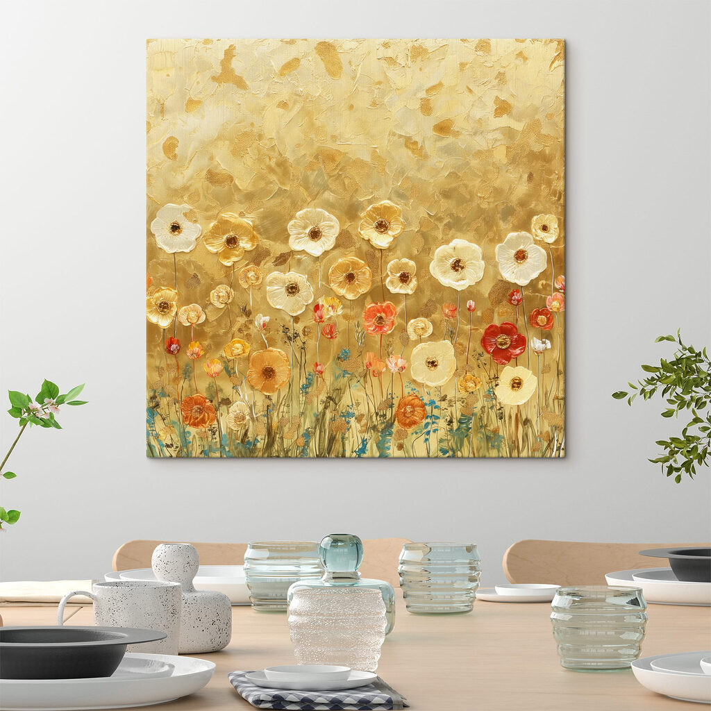 Painting of flowers on a wall