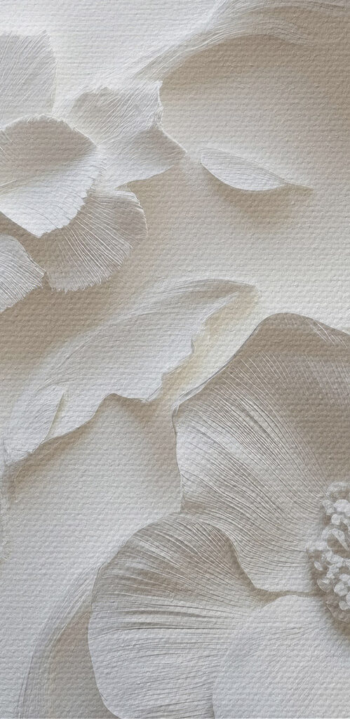 White wall with flowers White wall with flowers