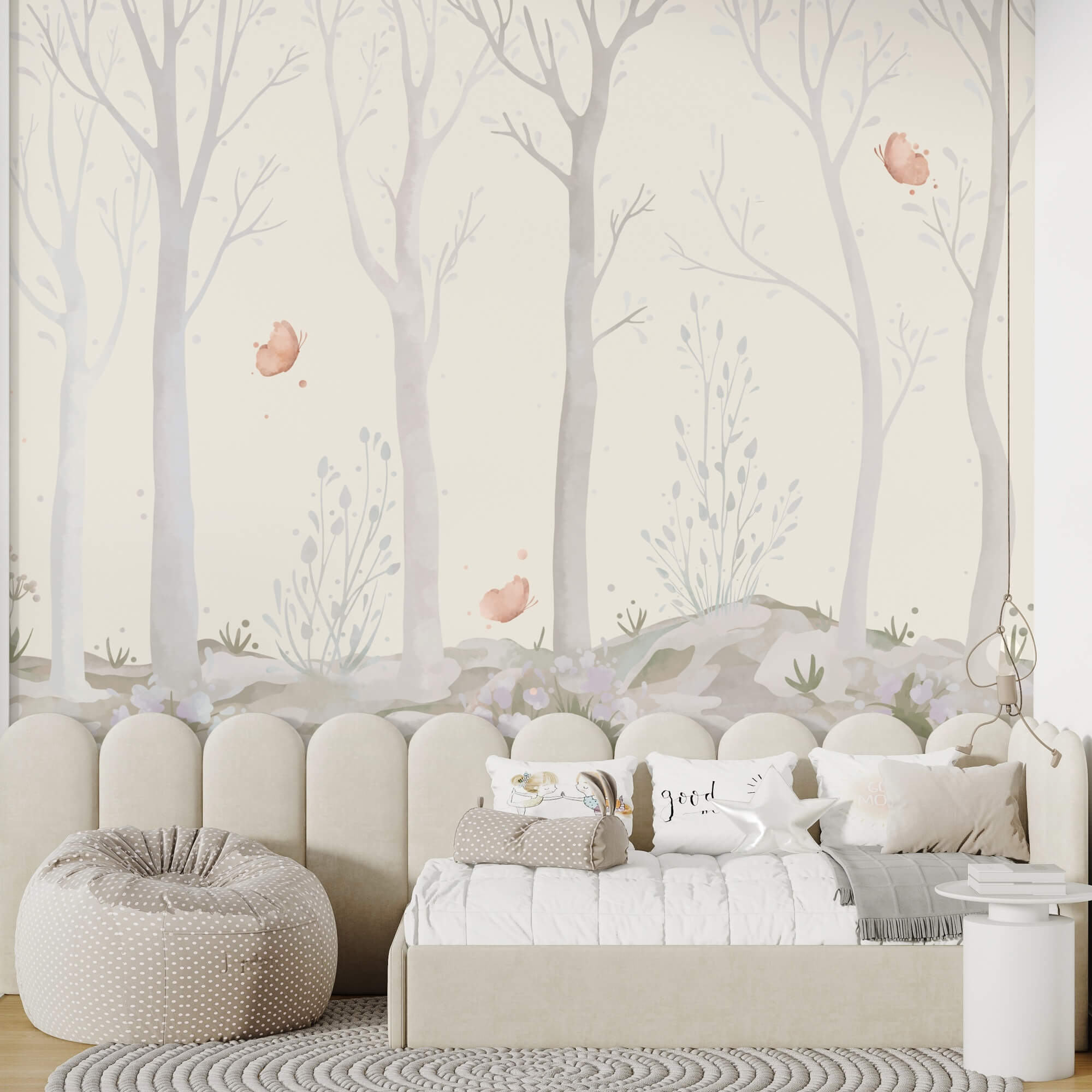 Skupina stromů s motýly