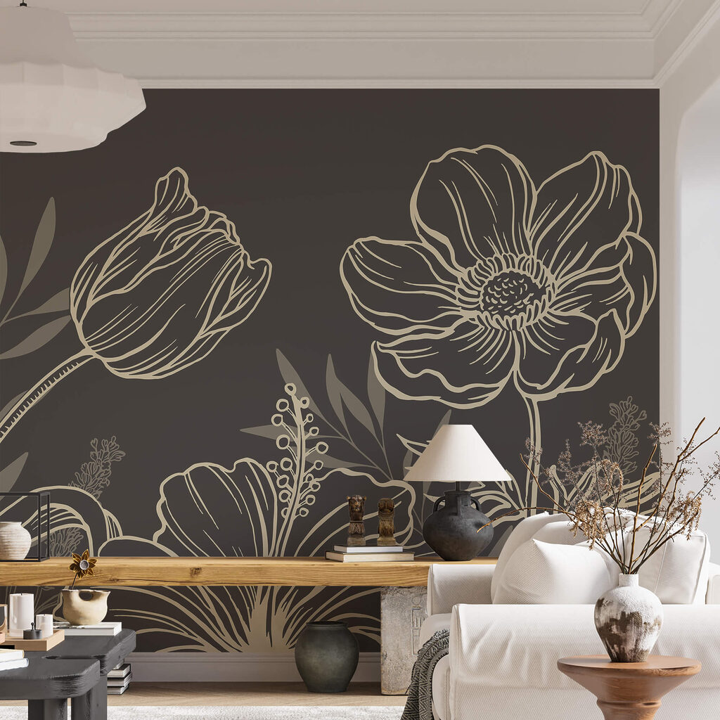 Jemný design květinových linií