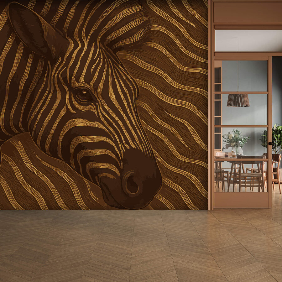 Zebra v abstraktních barevných vírech