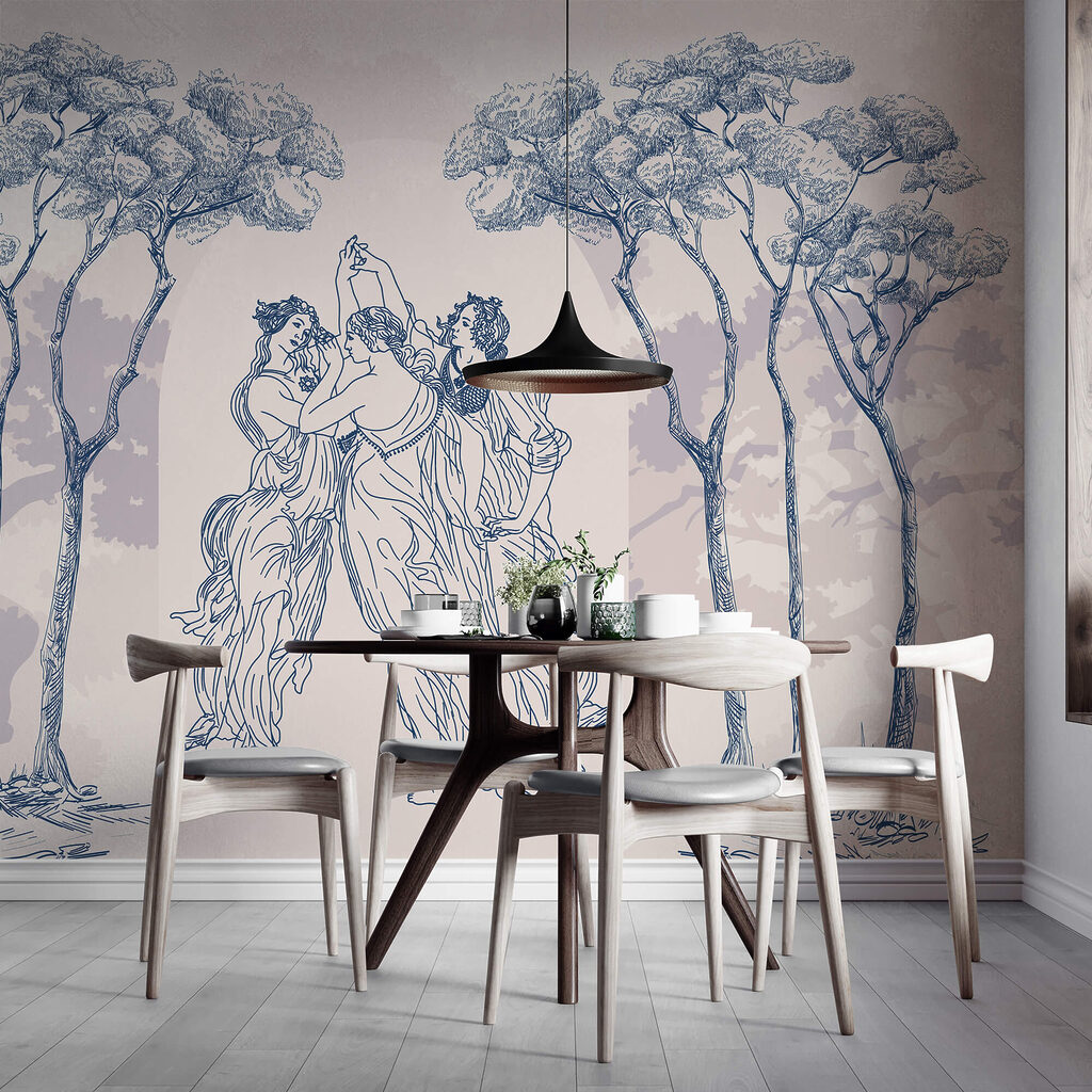 Skupina lidí tančících pod stromy Skupina lidí tančících pod stromy