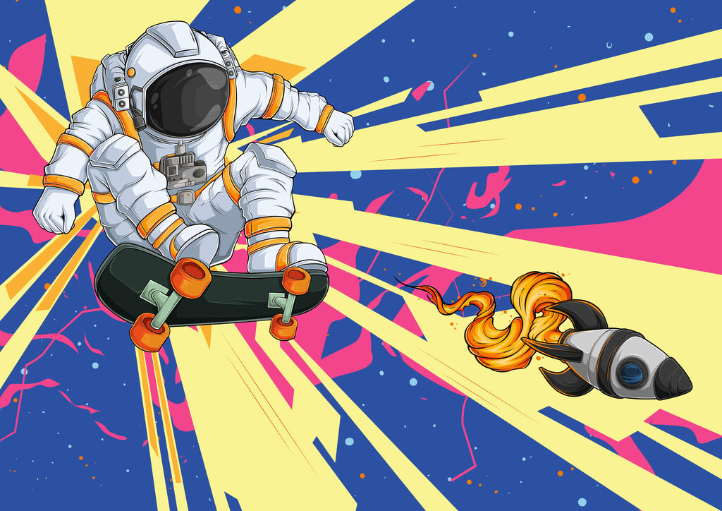 Astronaut na skateboardu Astronaut na skateboardu