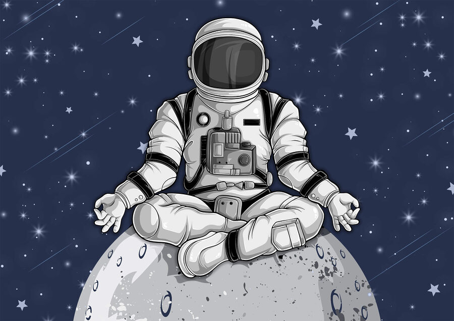 Astronaut sedící na Měsíci