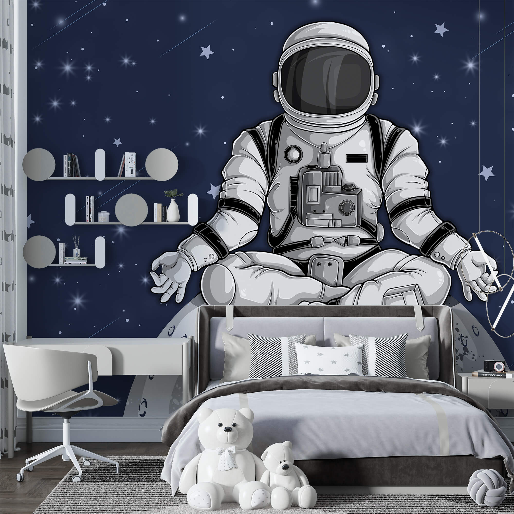 Astronaut sedící na Měsíci