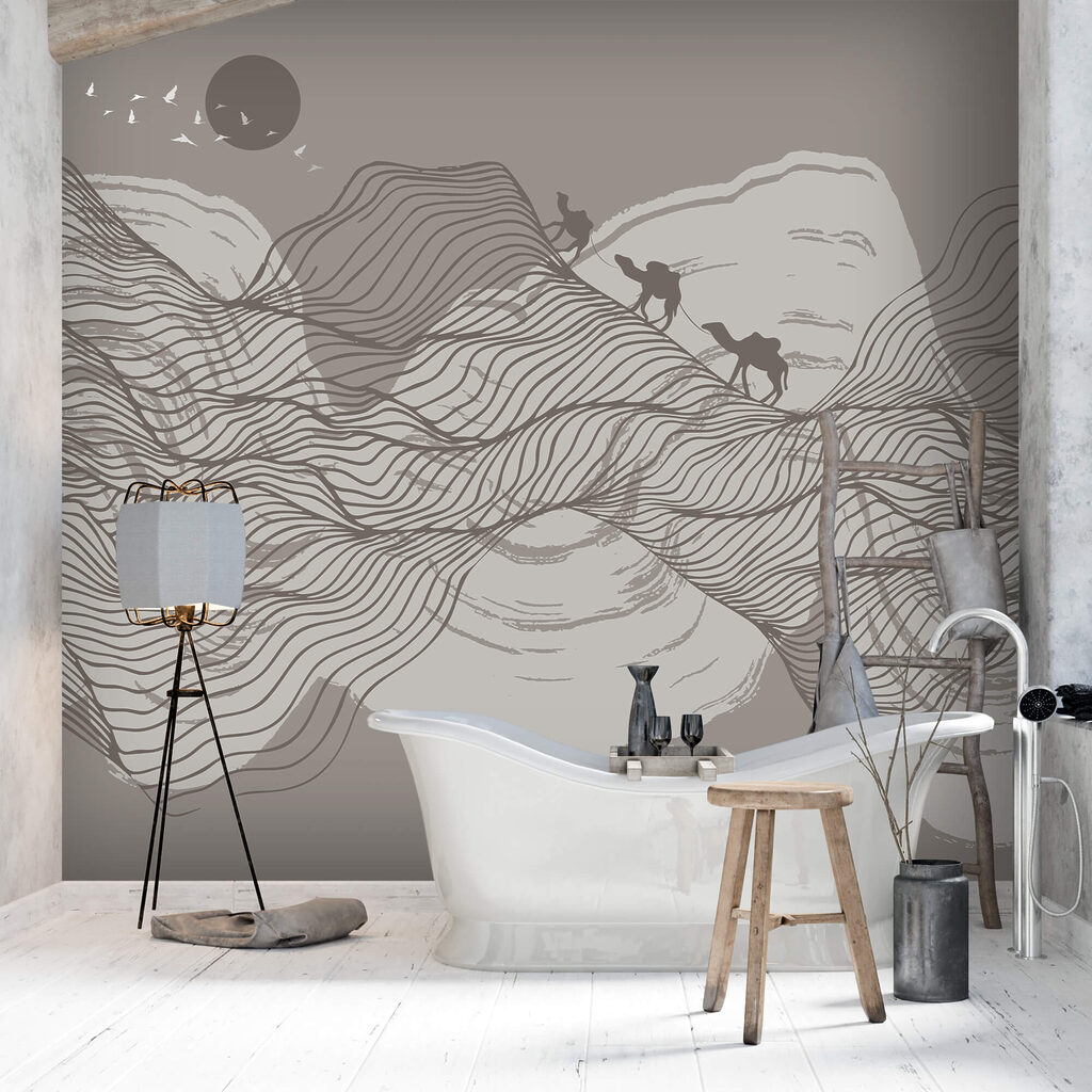 Kresba pouštní krajiny