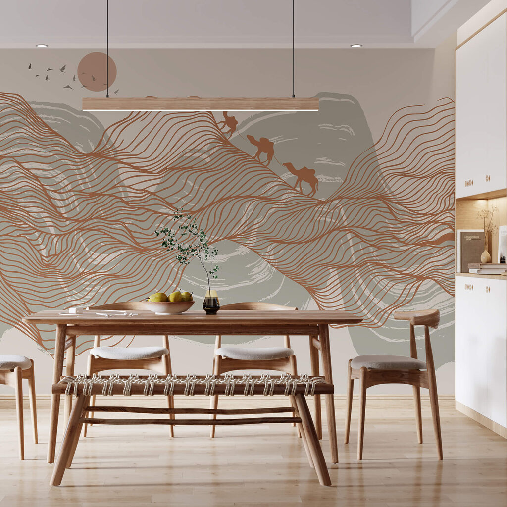 Kresba pouštní krajiny