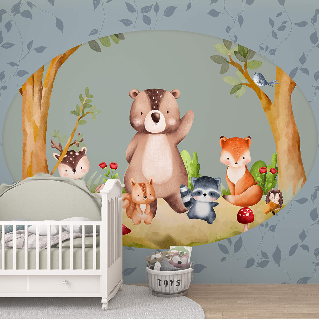 Karikatura zvířat v lese Karikatura zvířat v lese