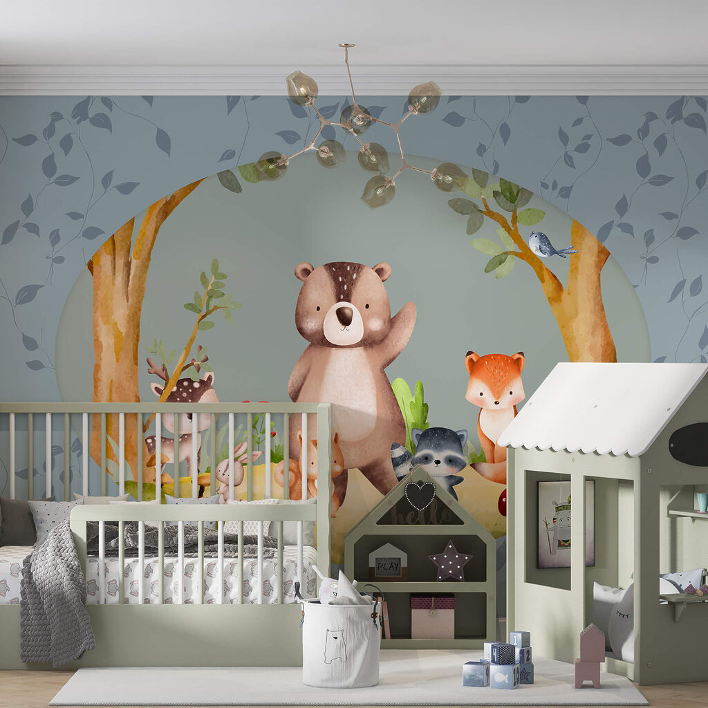 Karikatura zvířat v lese Karikatura zvířat v lese