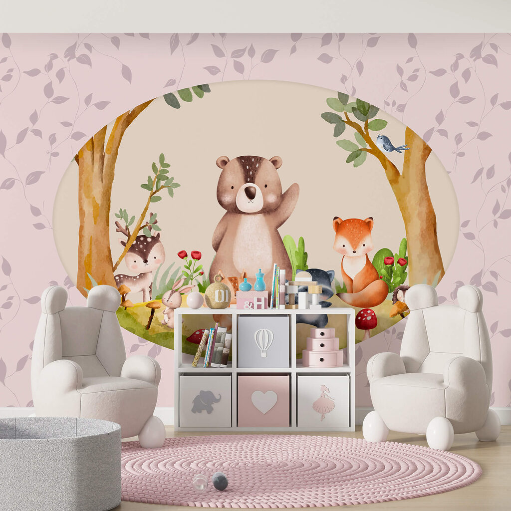 Karikatura zvířat v lese Karikatura zvířat v lese