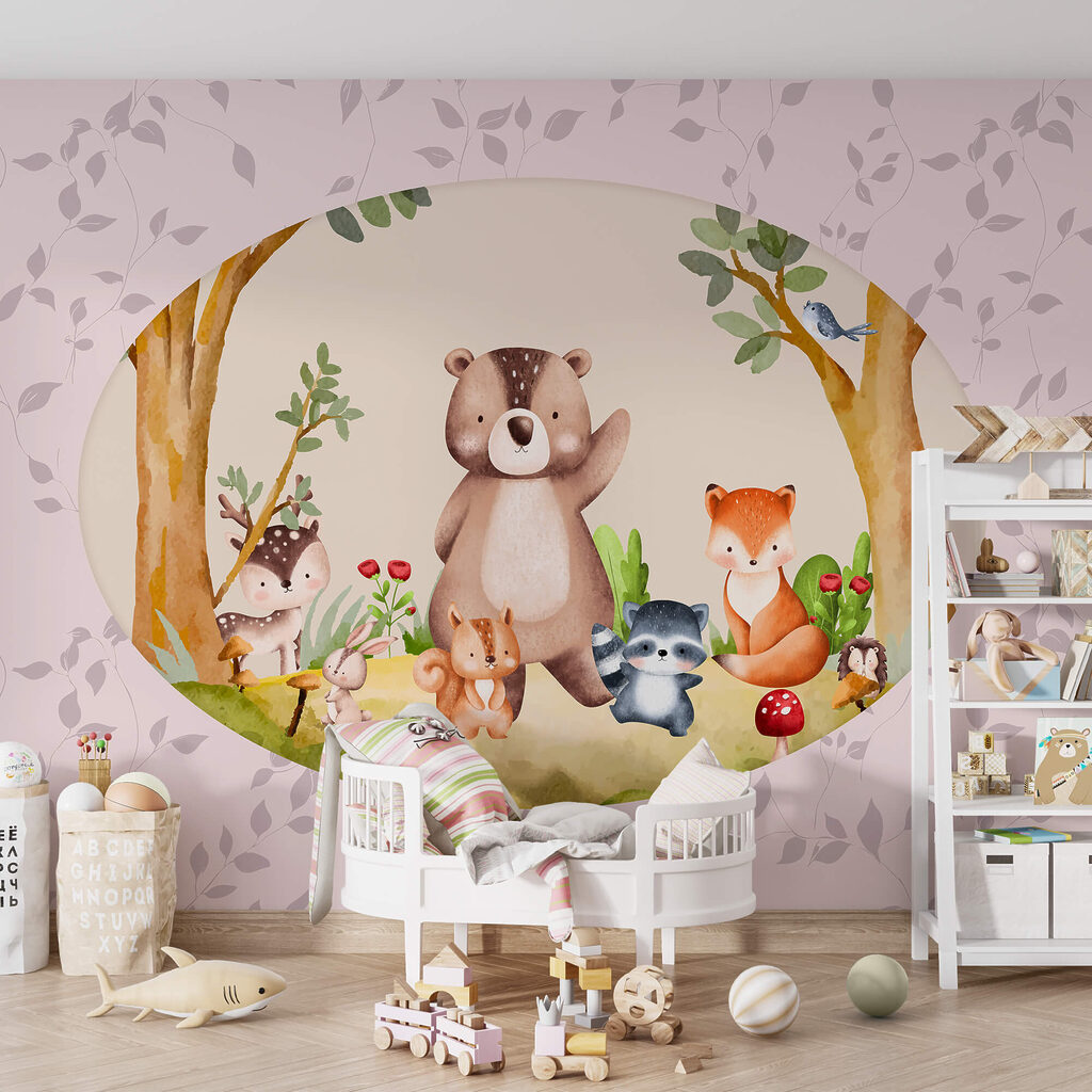 Karikatura zvířat v lese Karikatura zvířat v lese