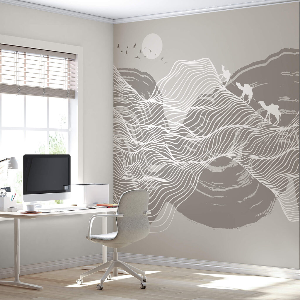 Bílé čáry na šedém pozadí