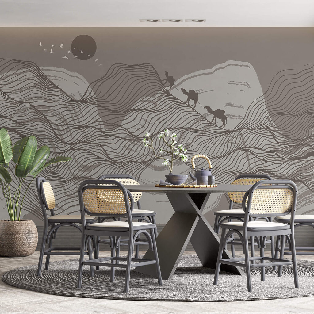 Kresba pouštní krajiny