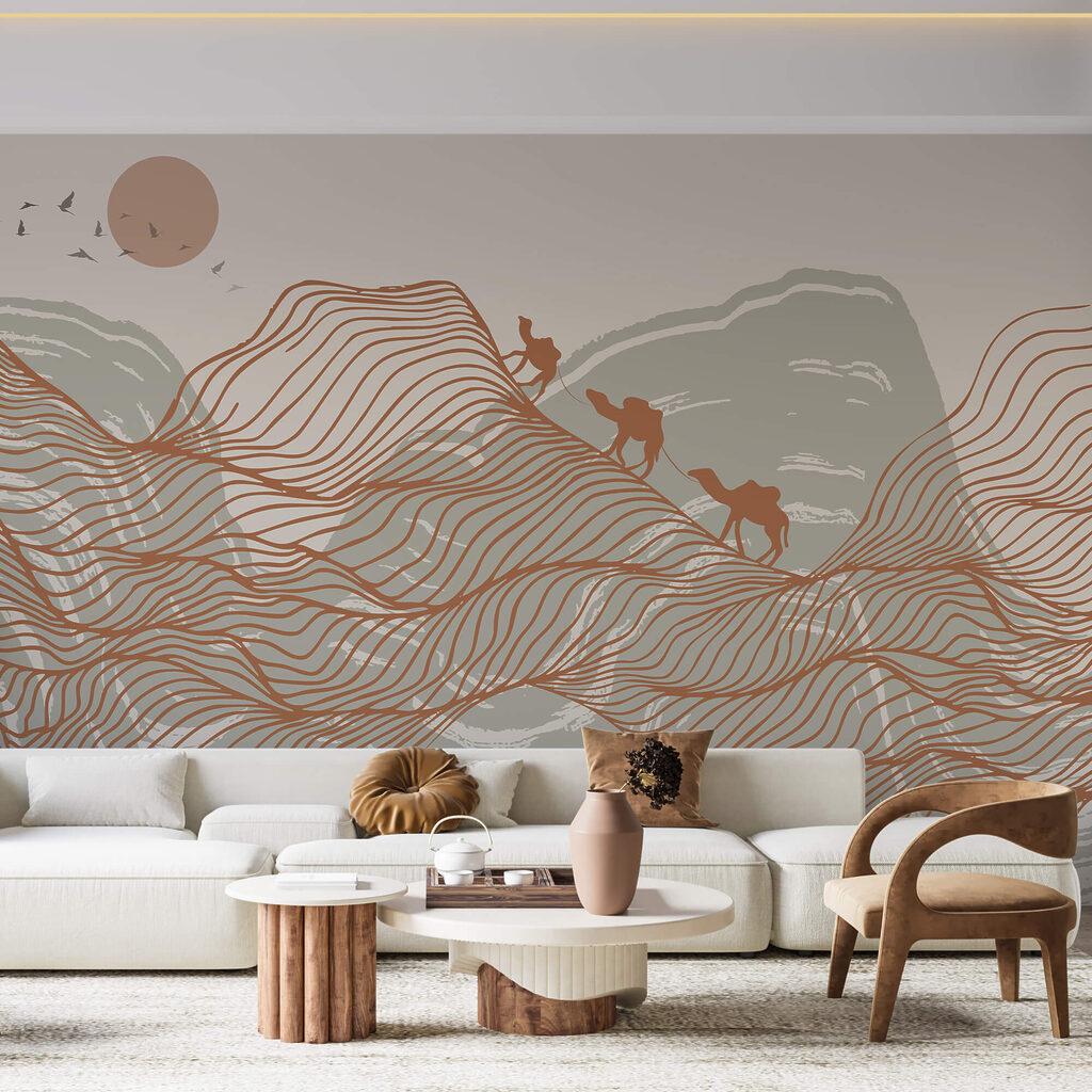 Kresba pouštní krajiny