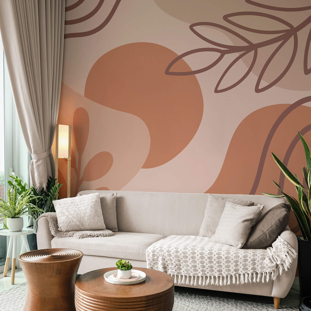 Abstraktní tvary v zemitých tónech