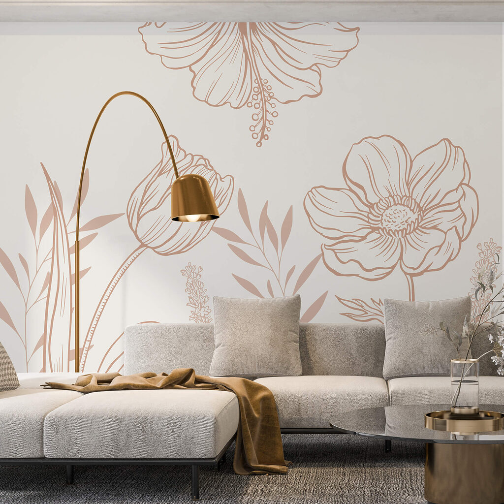 Jemný květinový liniový design