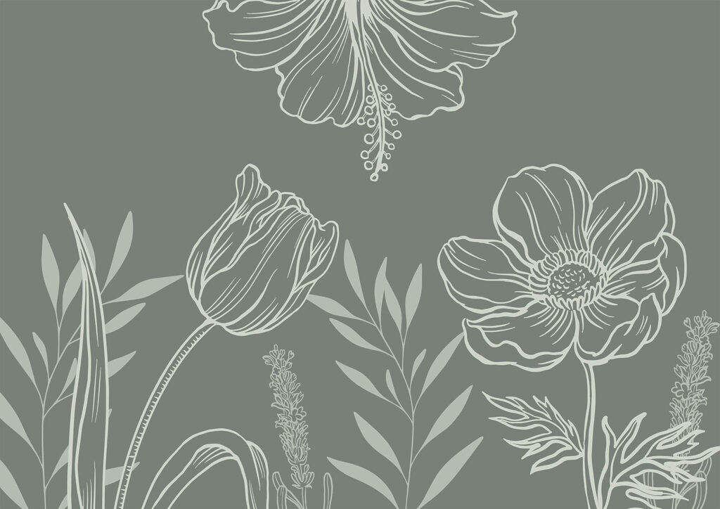 Soft blooms on a muted backdrop