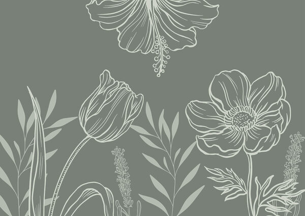 Soft blooms on a muted backdrop