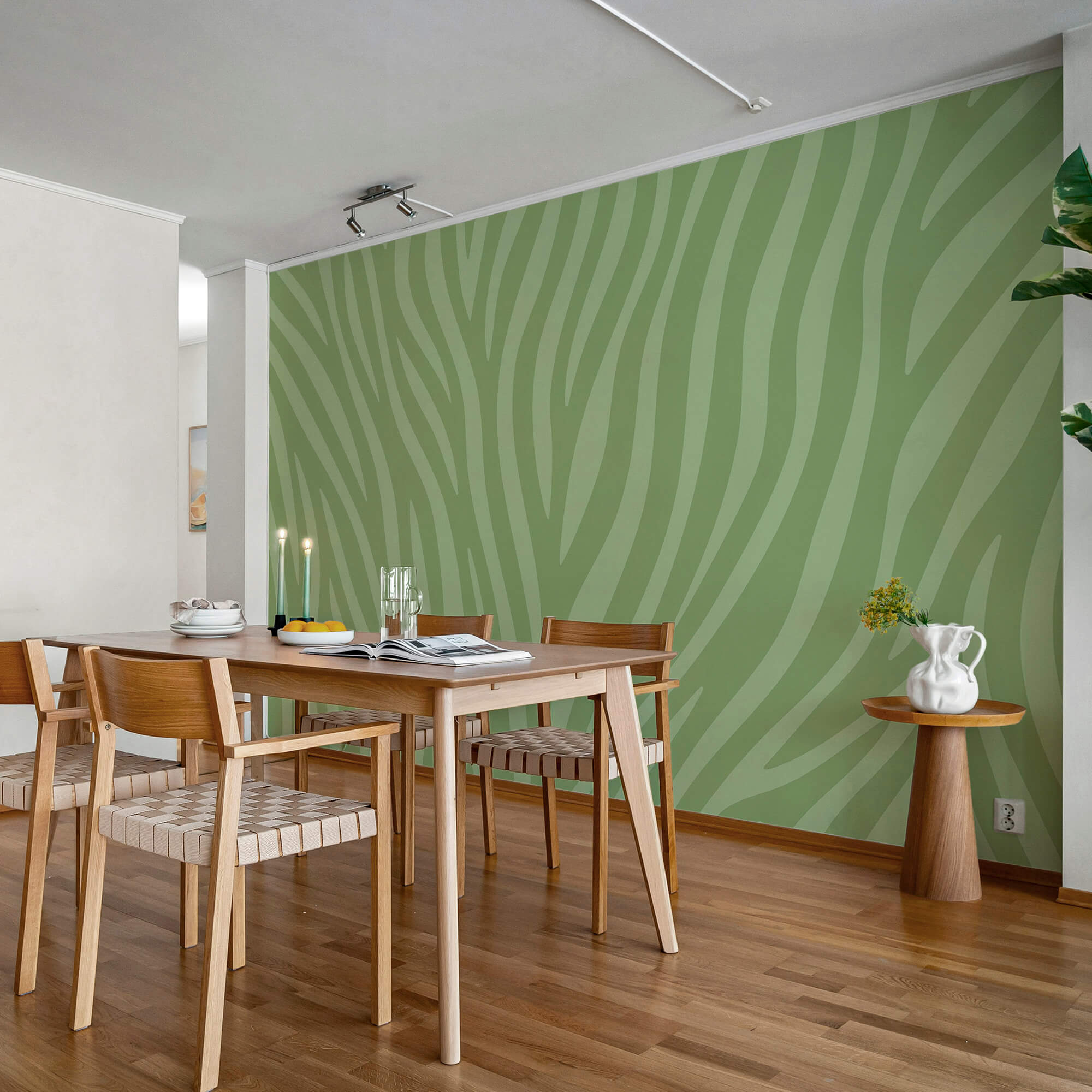 Zelený a bílý zebří potisk Zelený a bílý zebří potisk