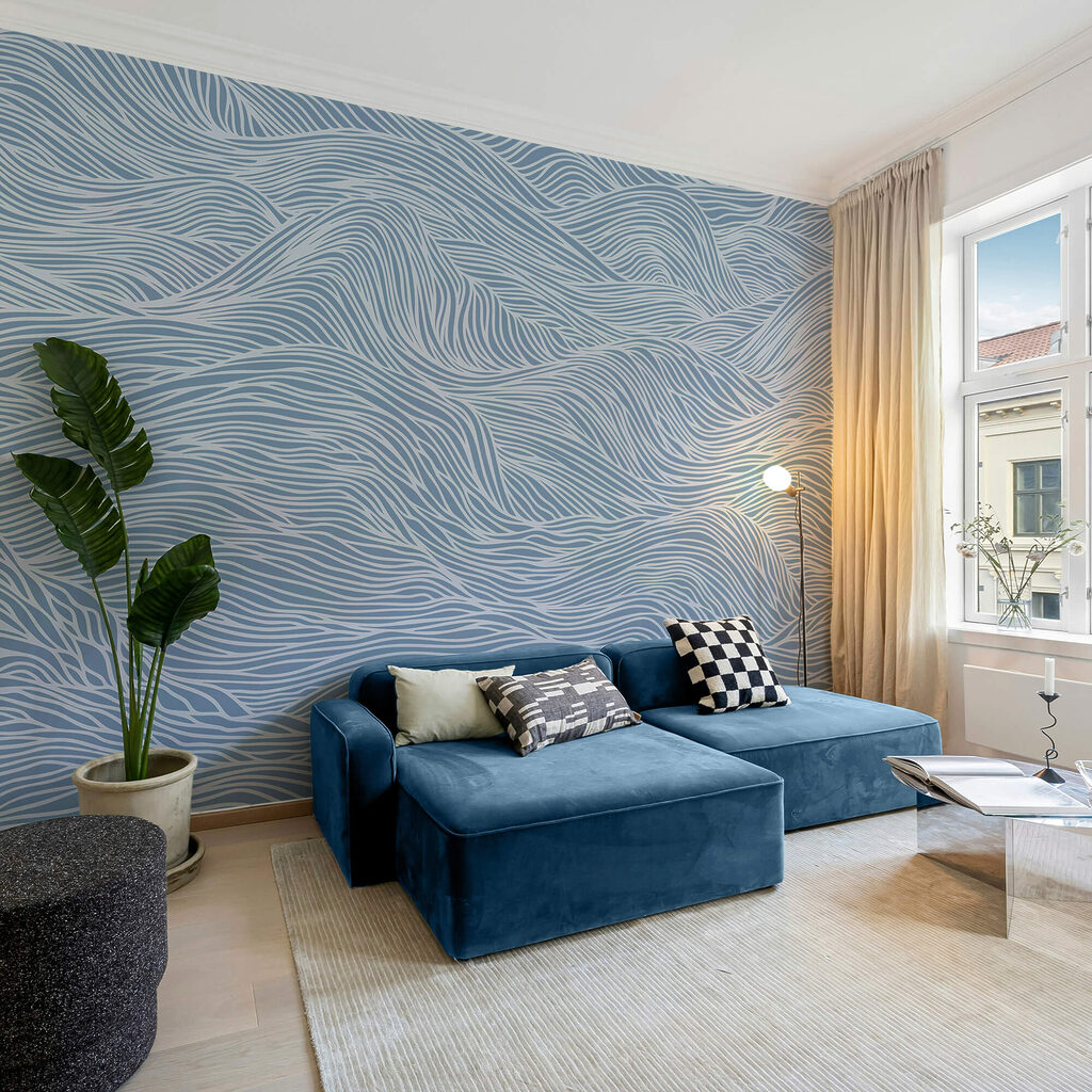 Modrobílý vlnitý vzor Modrobílý vlnitý vzor