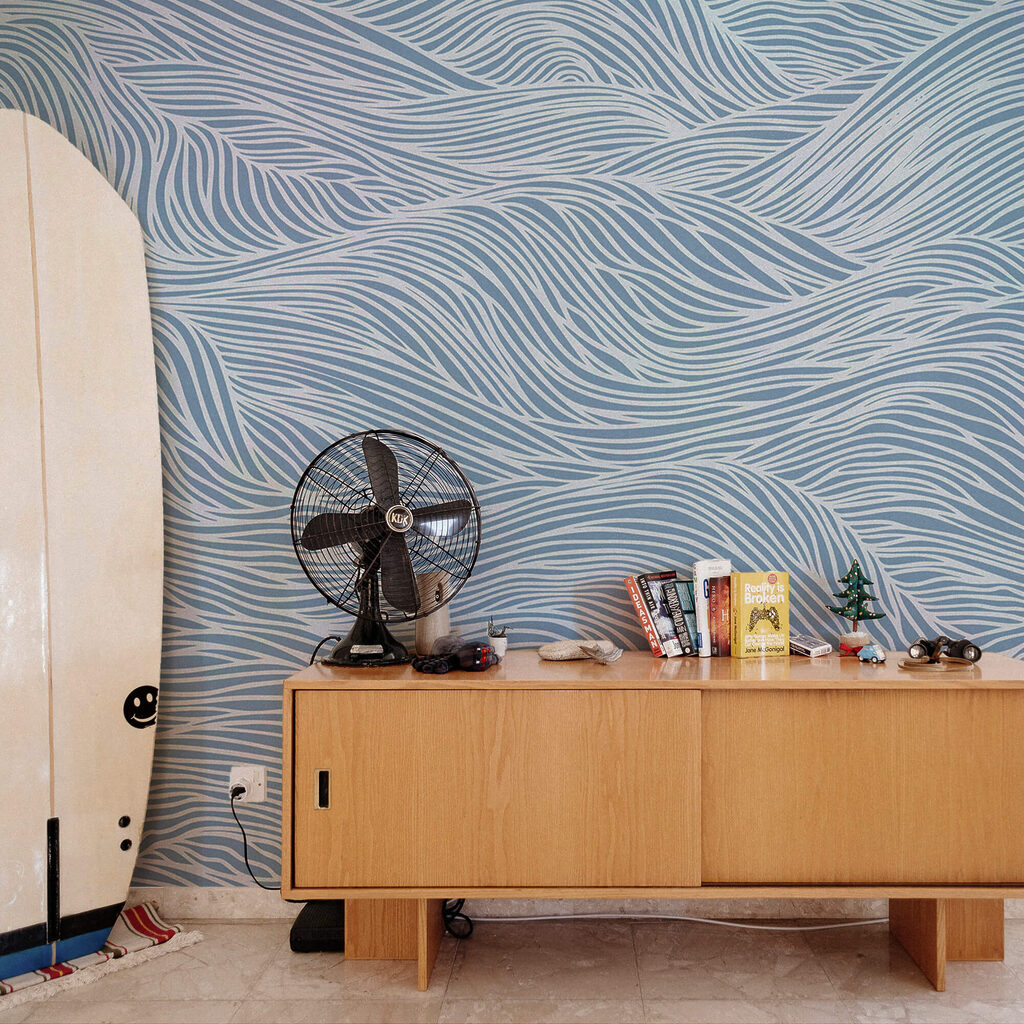 Modrobílý vlnitý vzor Modrobílý vlnitý vzor